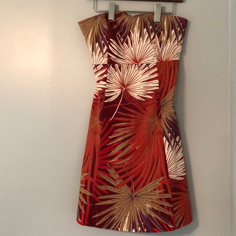 Gap Safari print strapless dress